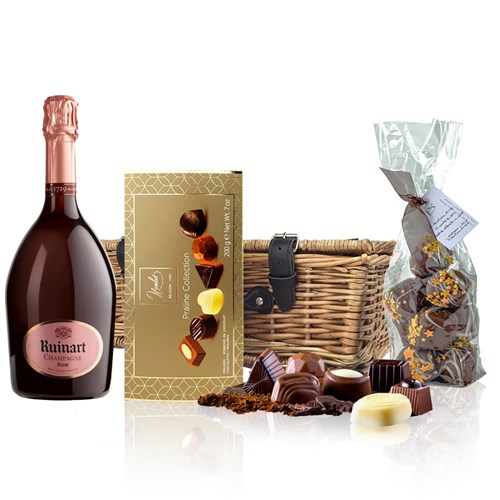 Ruinart Rose Champagne 75cl And Chocolates Hamper